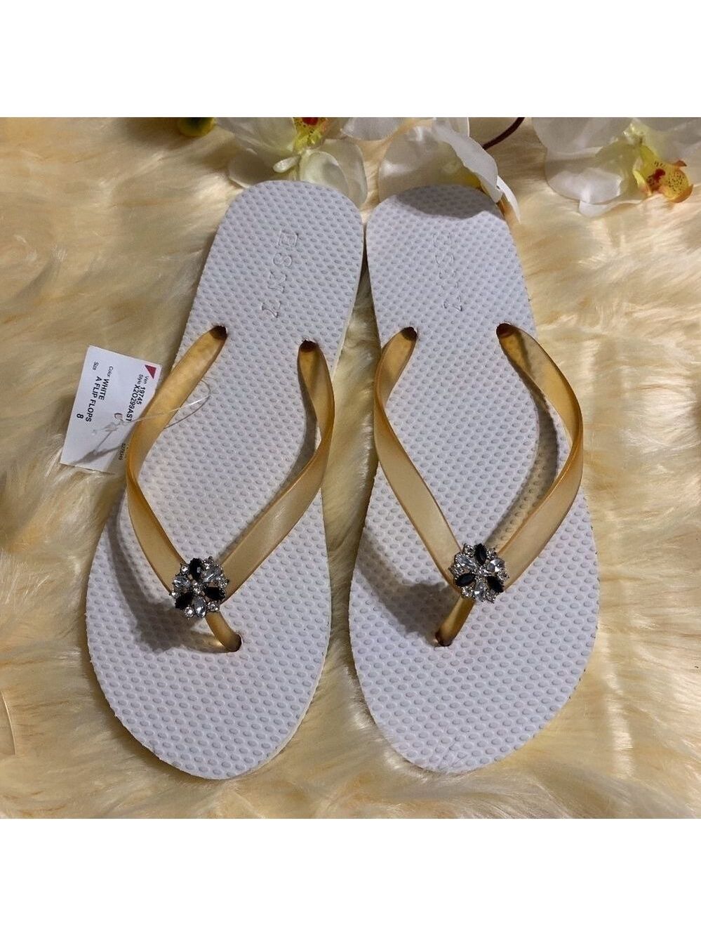 ESNY OFF WHITE DIAMOND FLIP FLOP